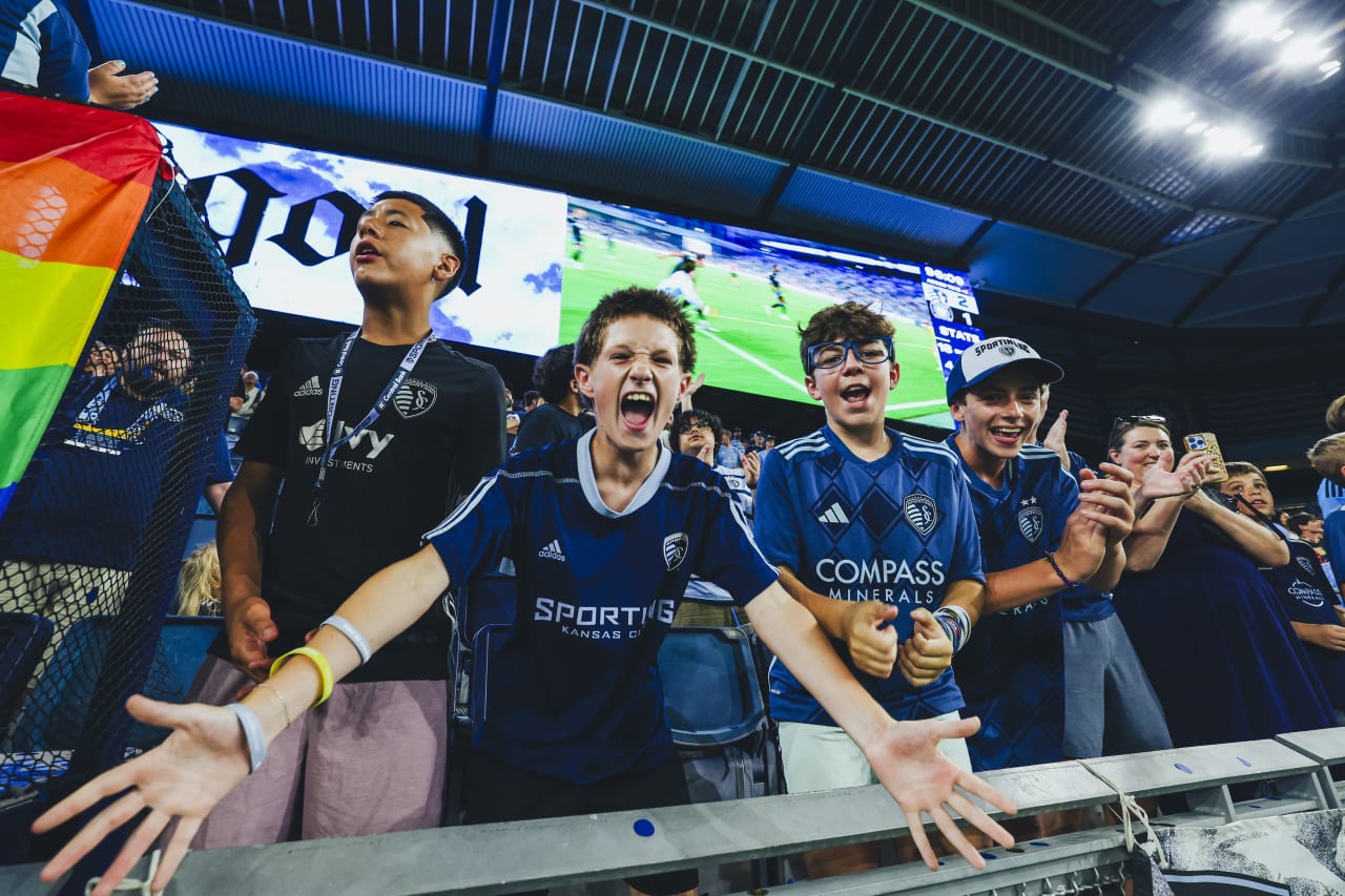 Supporters cheer on Sporting as they face Charlotte FC.