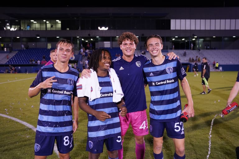 Academy players after a game