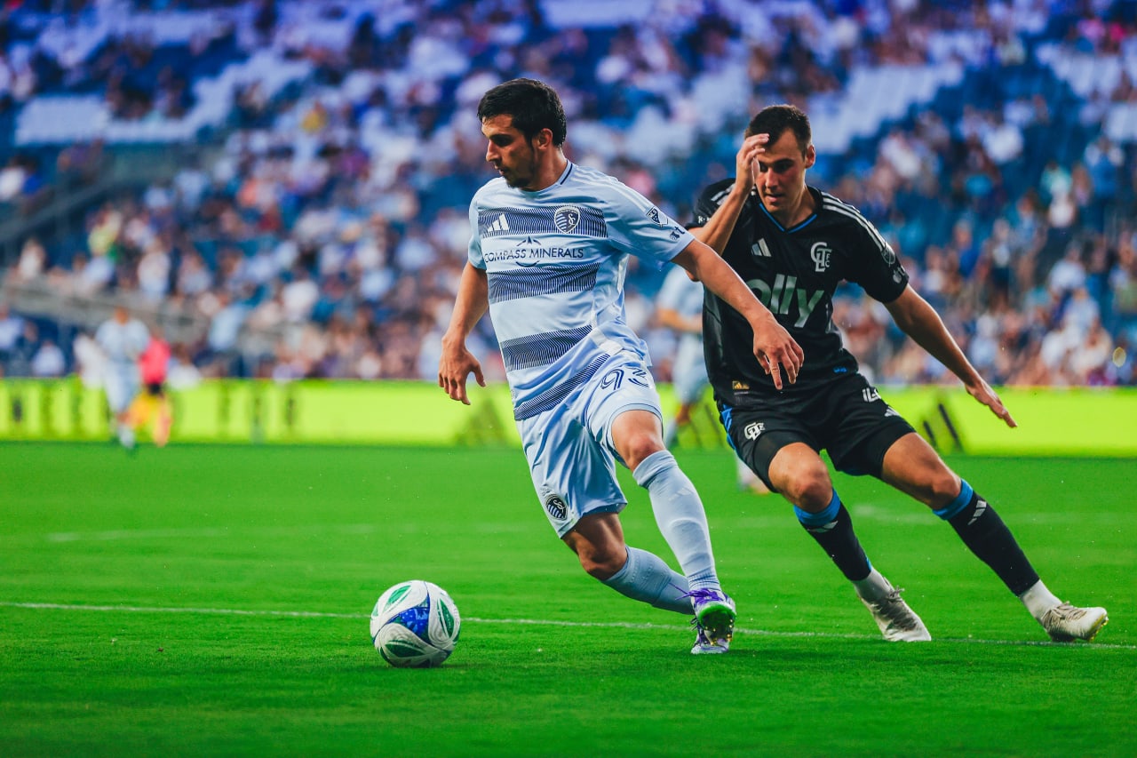Forward Shap Suleymanov makes a play on June 25 against Charlotte FC.