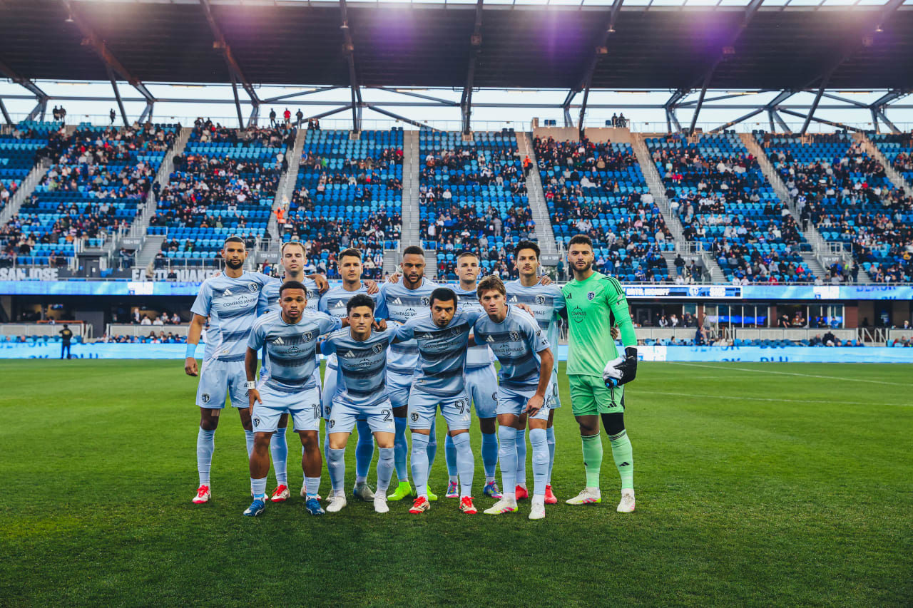 The Sporting KC starting eleven before playing San Jose