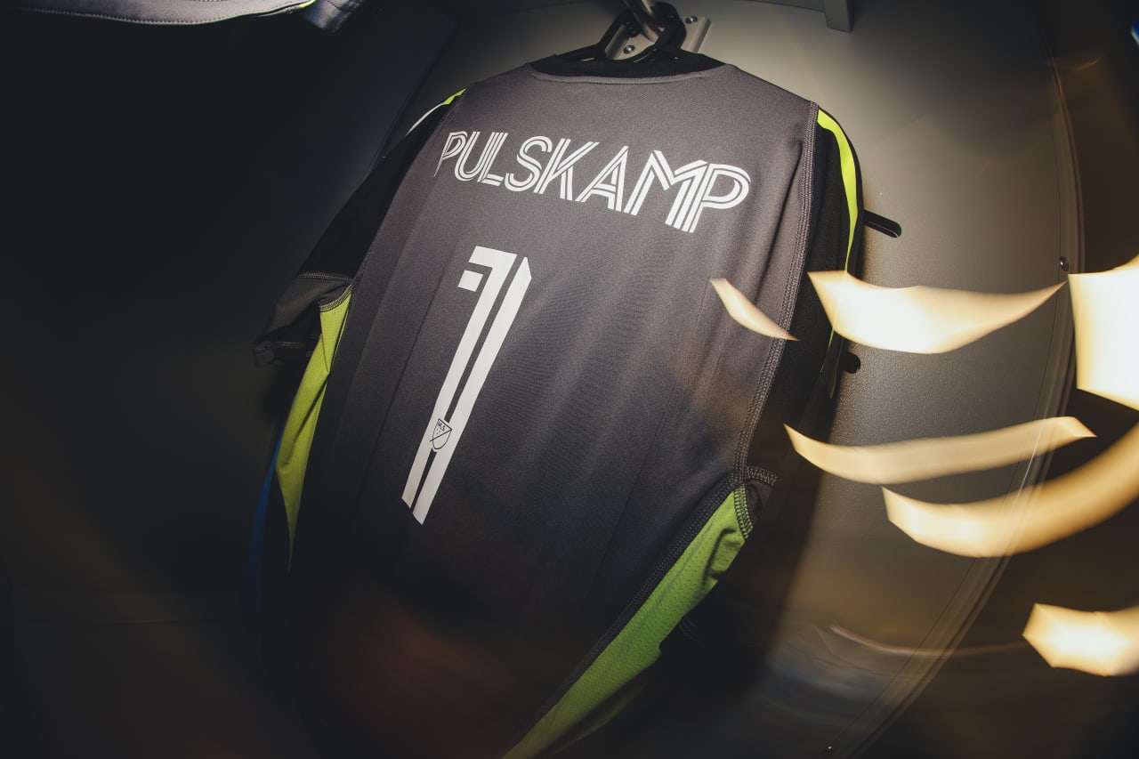 Sporting KC goalkeeper John Pulskamp's jersey before the game on the 4th