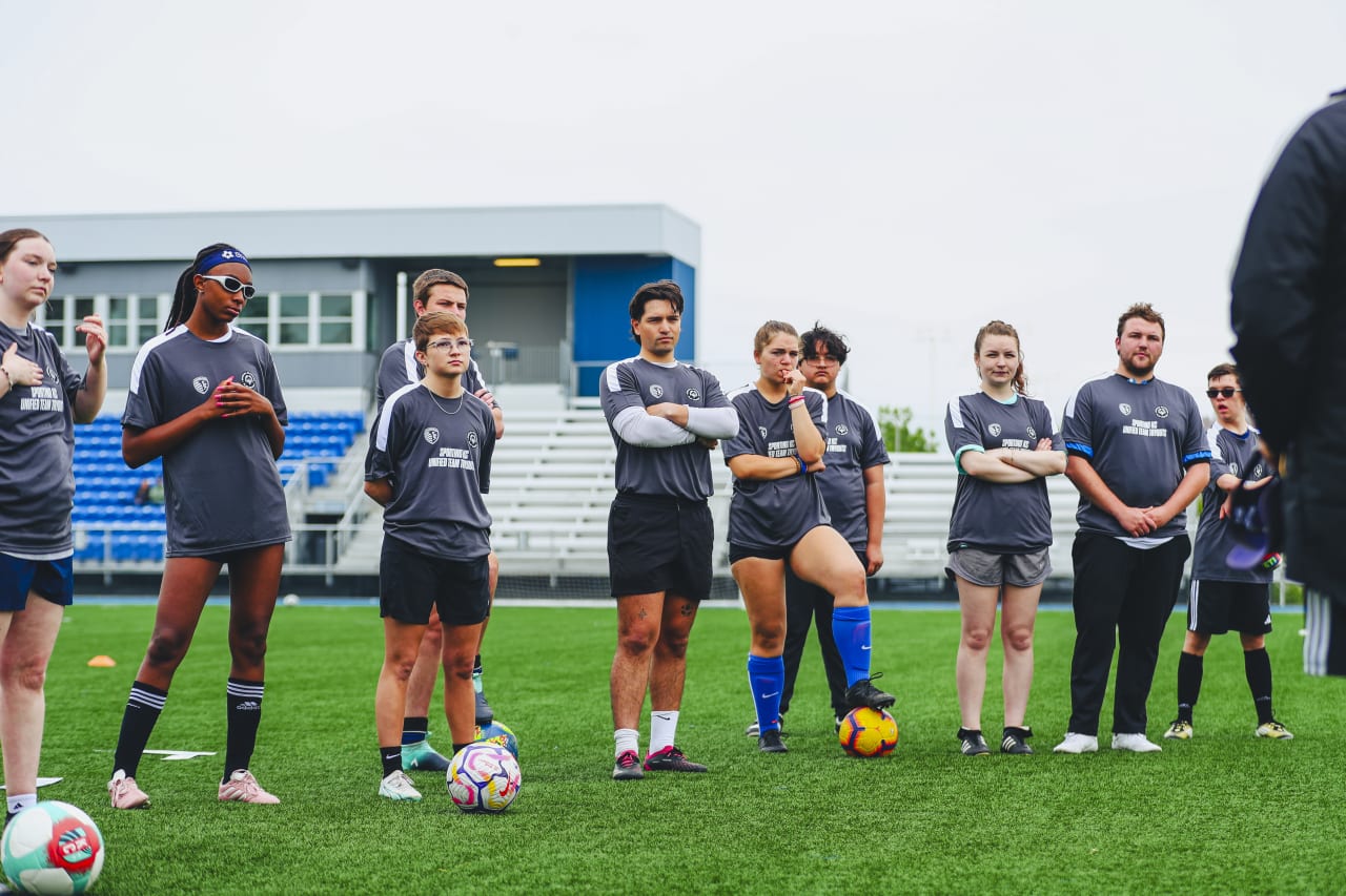 Athletes and partners gathered at UMKC's Durwood Stadium for Sporting KC's 2025 Unified Team tryouts.