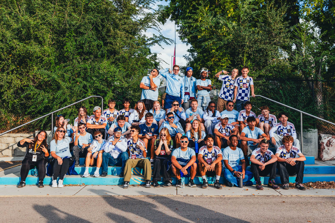 SKC Unified and RSL Unified take a group photo while on their outing before the game. Photo by RSL