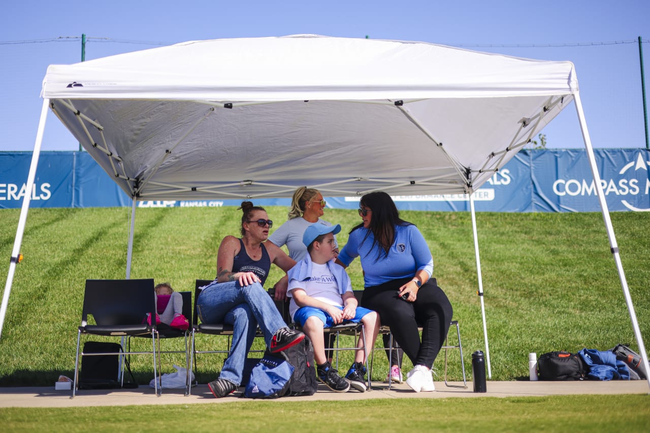 Miles Smith watches Sporting KC training on October 3, 2024.