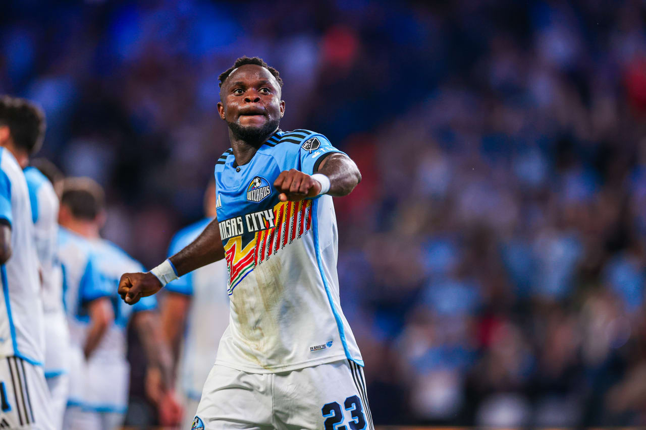 William Agada celebrates his goal during the Jul. 28 Leagues Cup match.