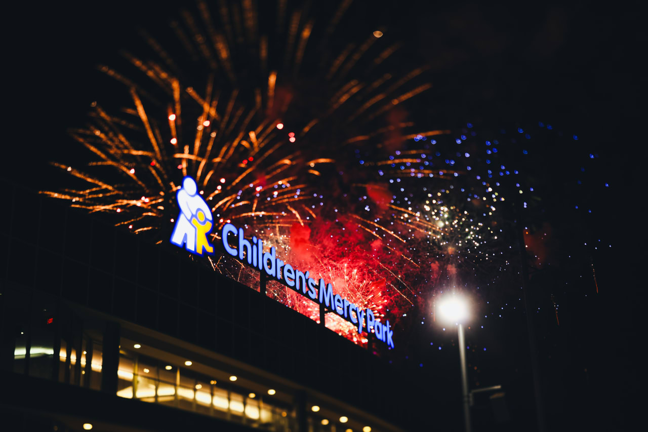 Fireworks explode over Children's Mercy Park after the game vs Real Salt Lake on the 28th.