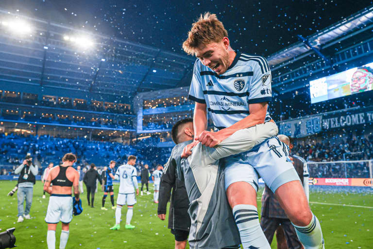 Jake Davis celebrating post match