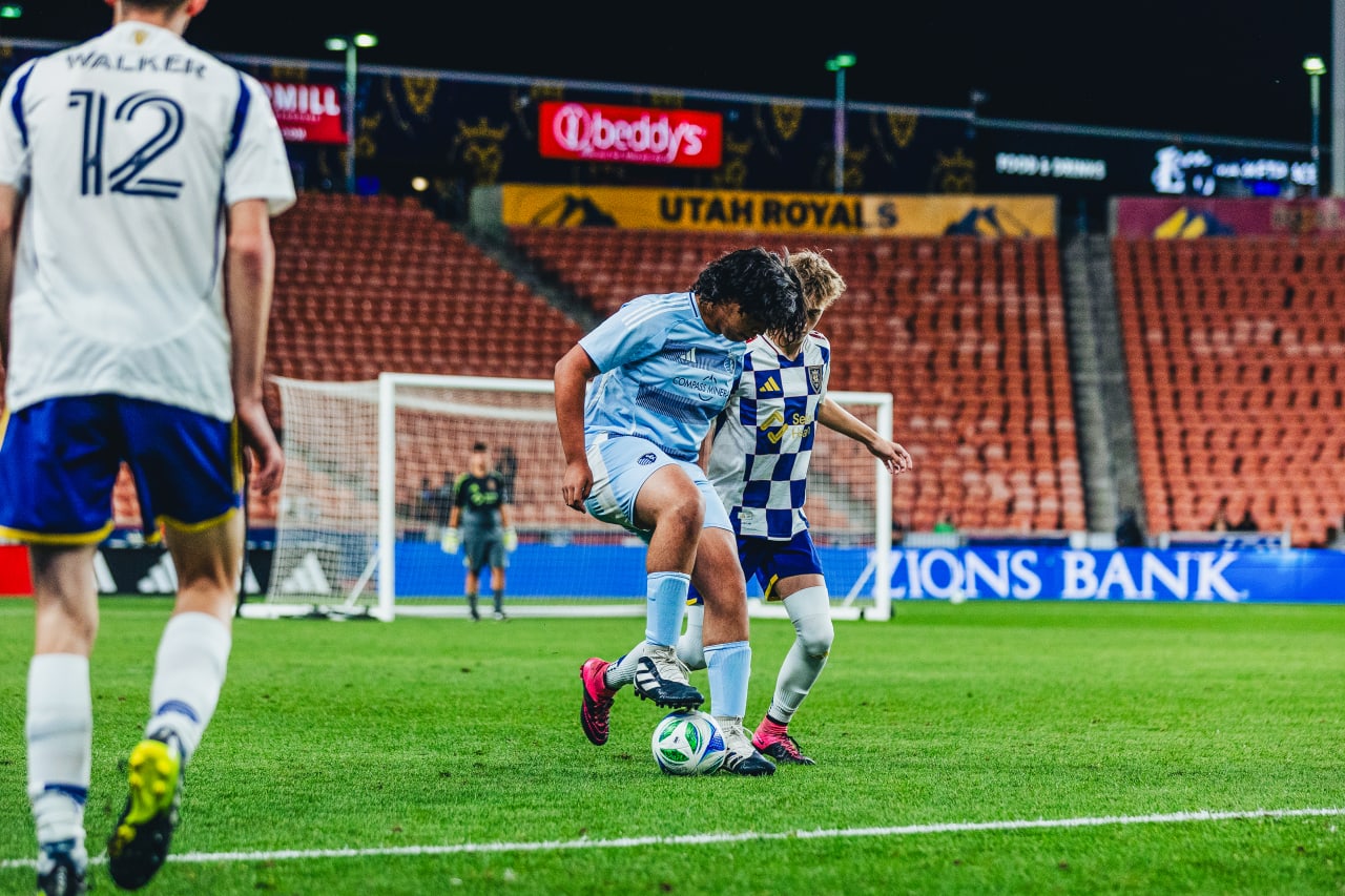 Antonio Romero controls the ball during the unified game in Salt Lake. Photo by RSL