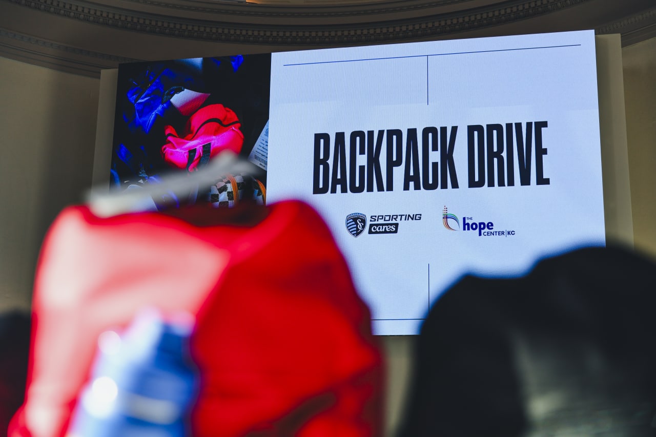 The completed backpacks were hand-delivered to Hope Center KC by Sporting KC players and associates.