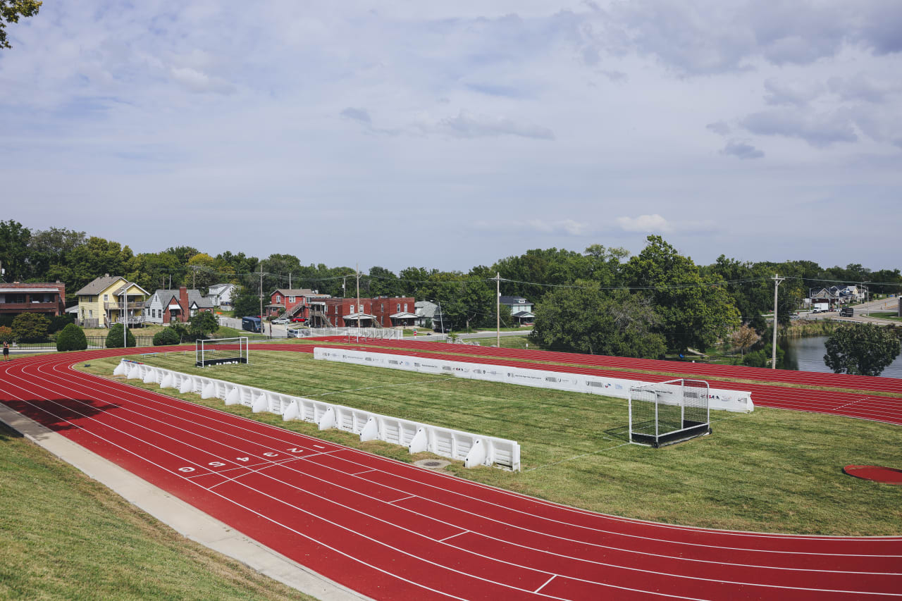 The KSSB Blind Soccer pitch before the event.