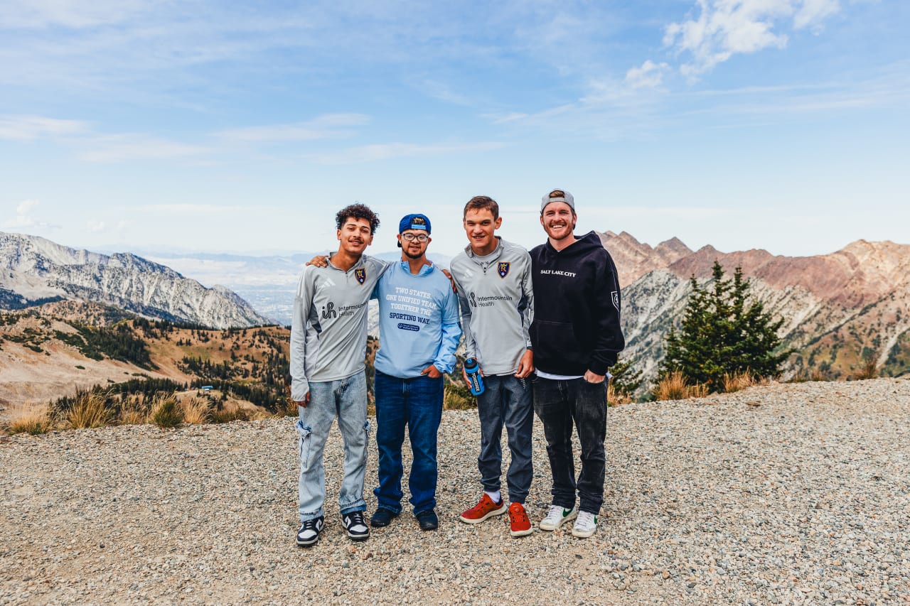Diego Saenz-Quintana poses with a few RSL Unified players while on the team outing in Salt Lake. Photo by RSL