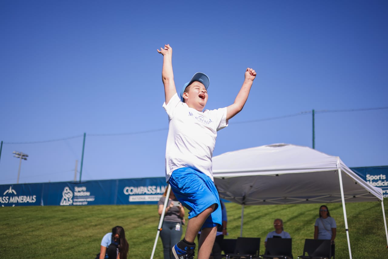 Miles Smith leaps for joy during the Oct. 3 training.