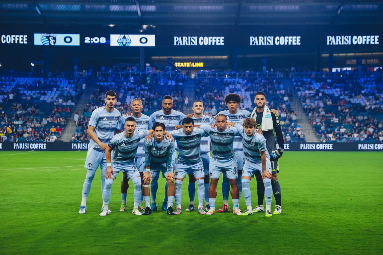 The Sporting KC starting XI pose for a photo before the game.