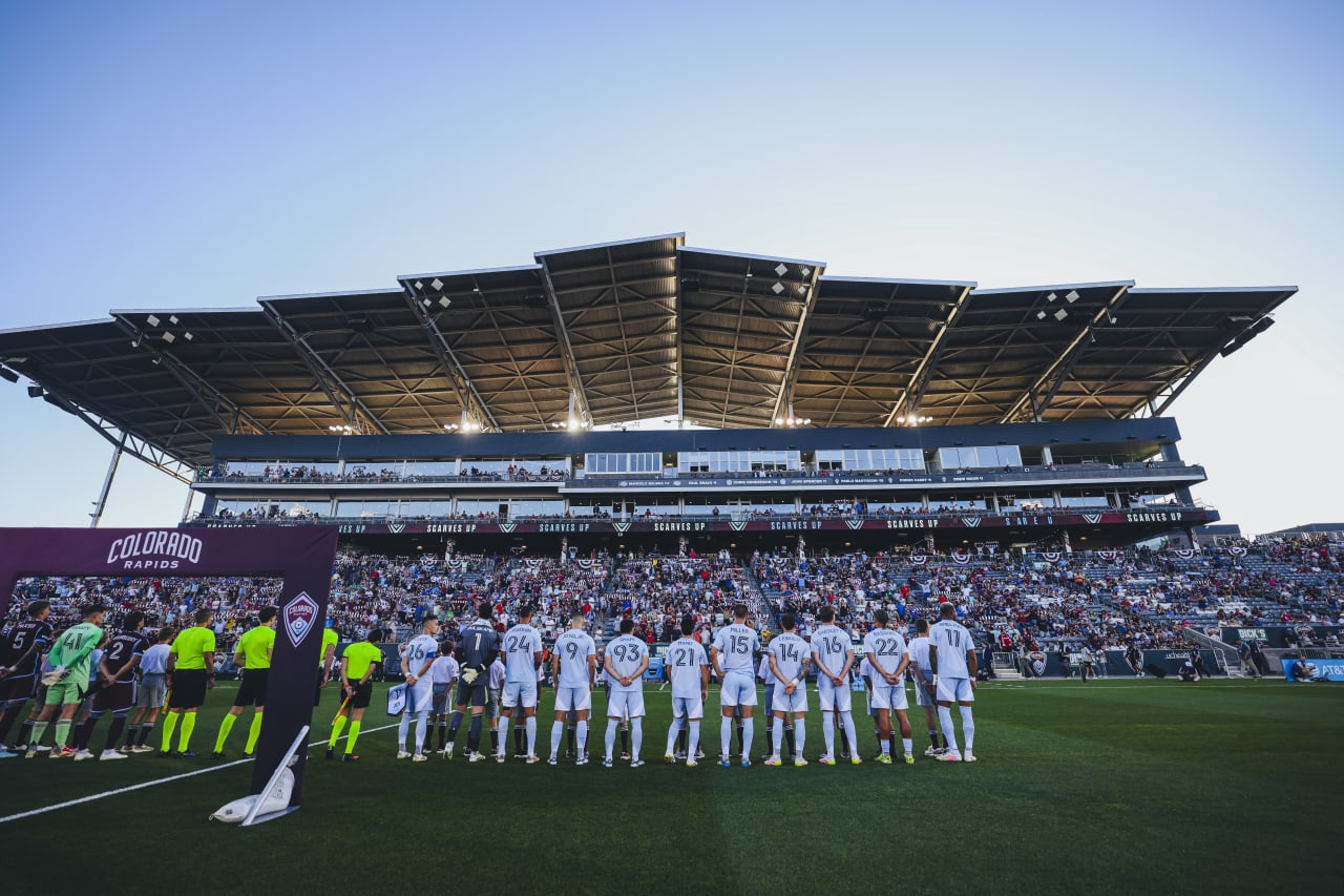 Sporting KC stands during the National Anthem before the game
