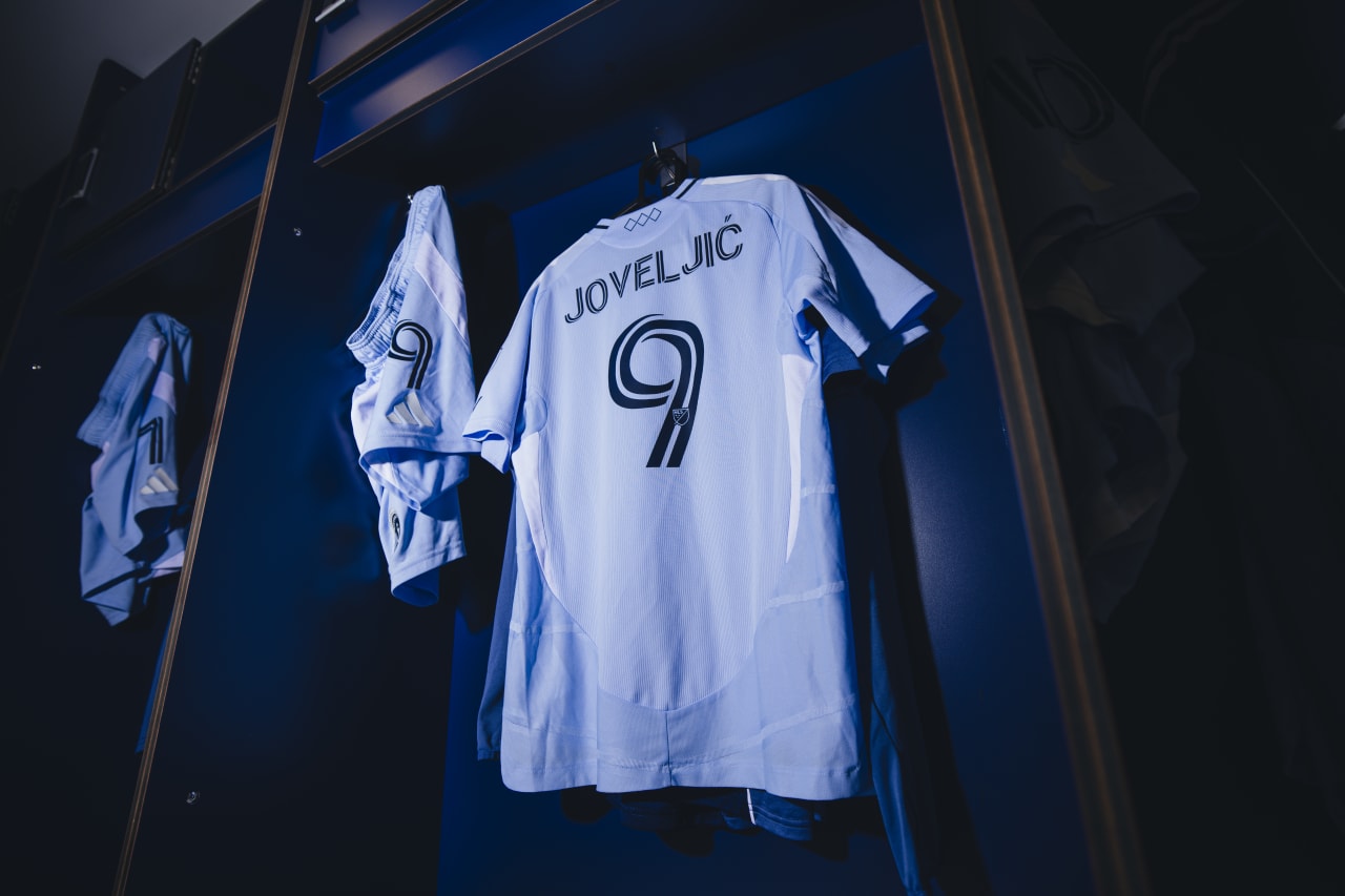 Sporting KC forward Dejan Joveljic's kit before the game on Wednesday