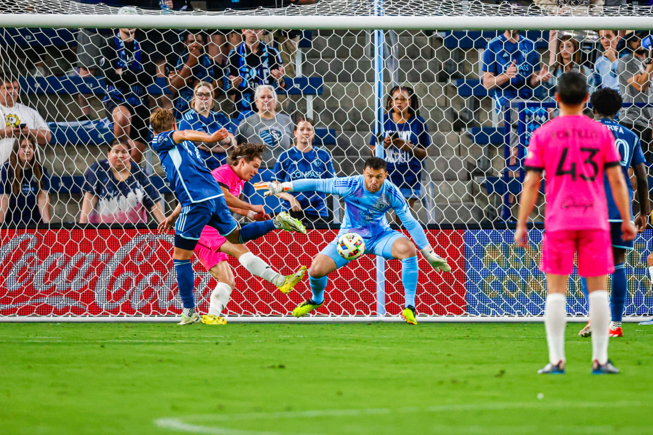 Goalkeeper John Pulskamp gets the save on the May 21 match against Tulsa.