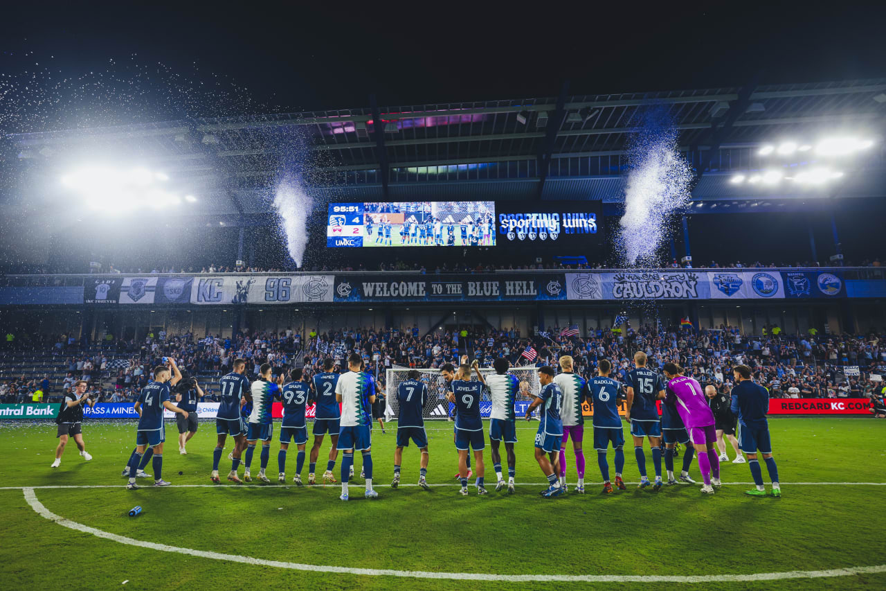 Sporting KC do the sway with fans after defeating Colorado.