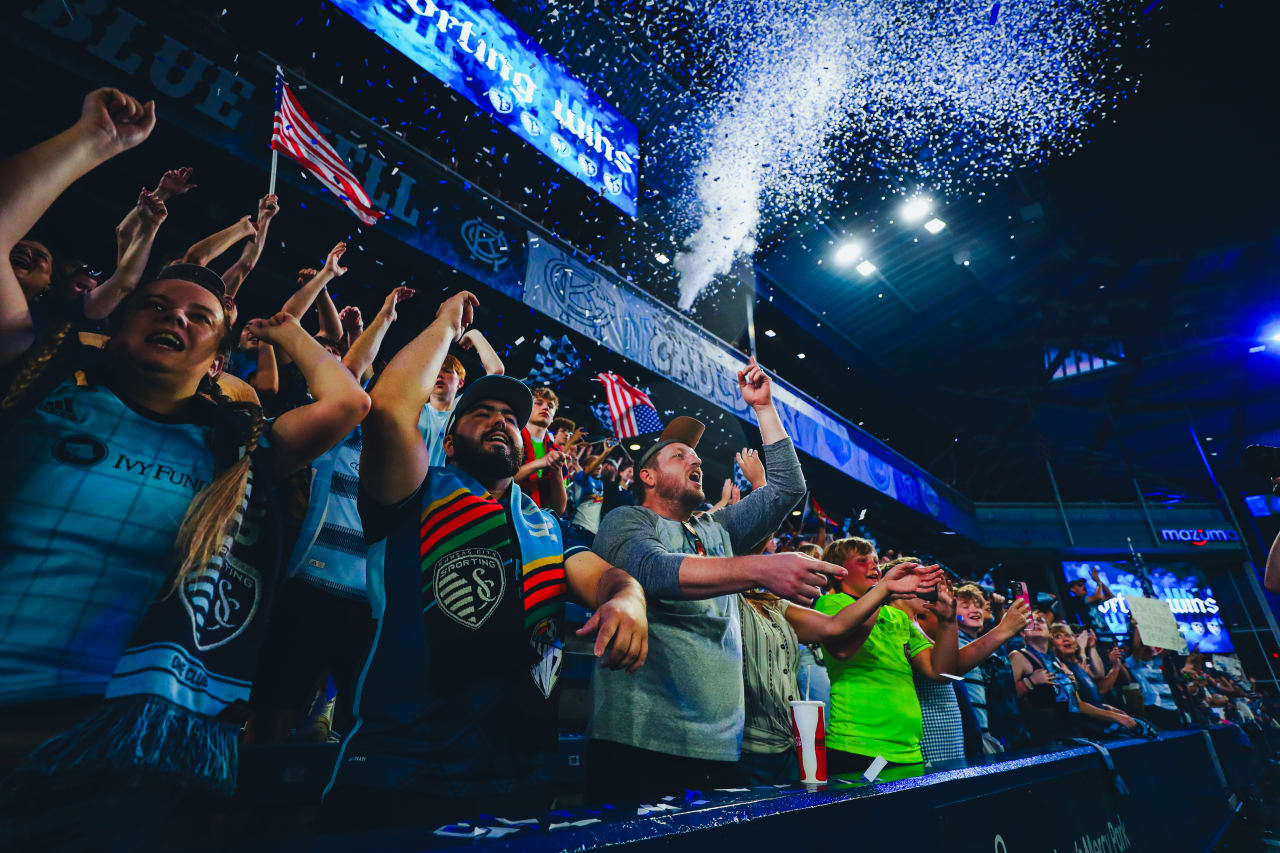 Sporting KC fans cheer after the win over Colorado.