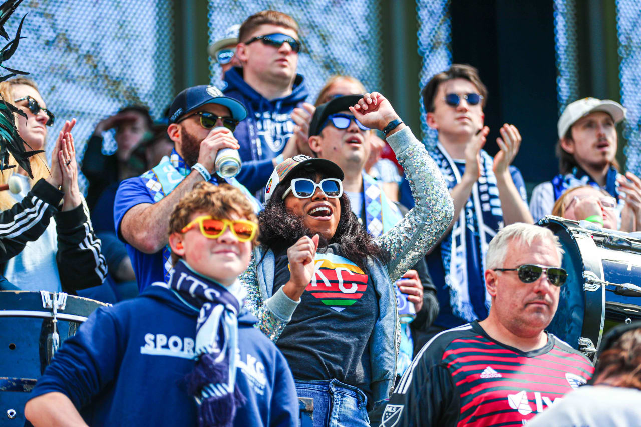 The Cauldron celebrates and cheers on Sporting on April 7 during the 3-3 draw against Portland.