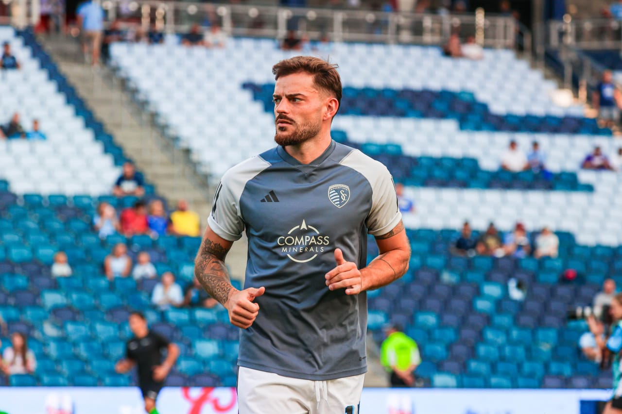 Defender Tim Leibold warms-up ahead of the July 28 match against Chicago Fire FC