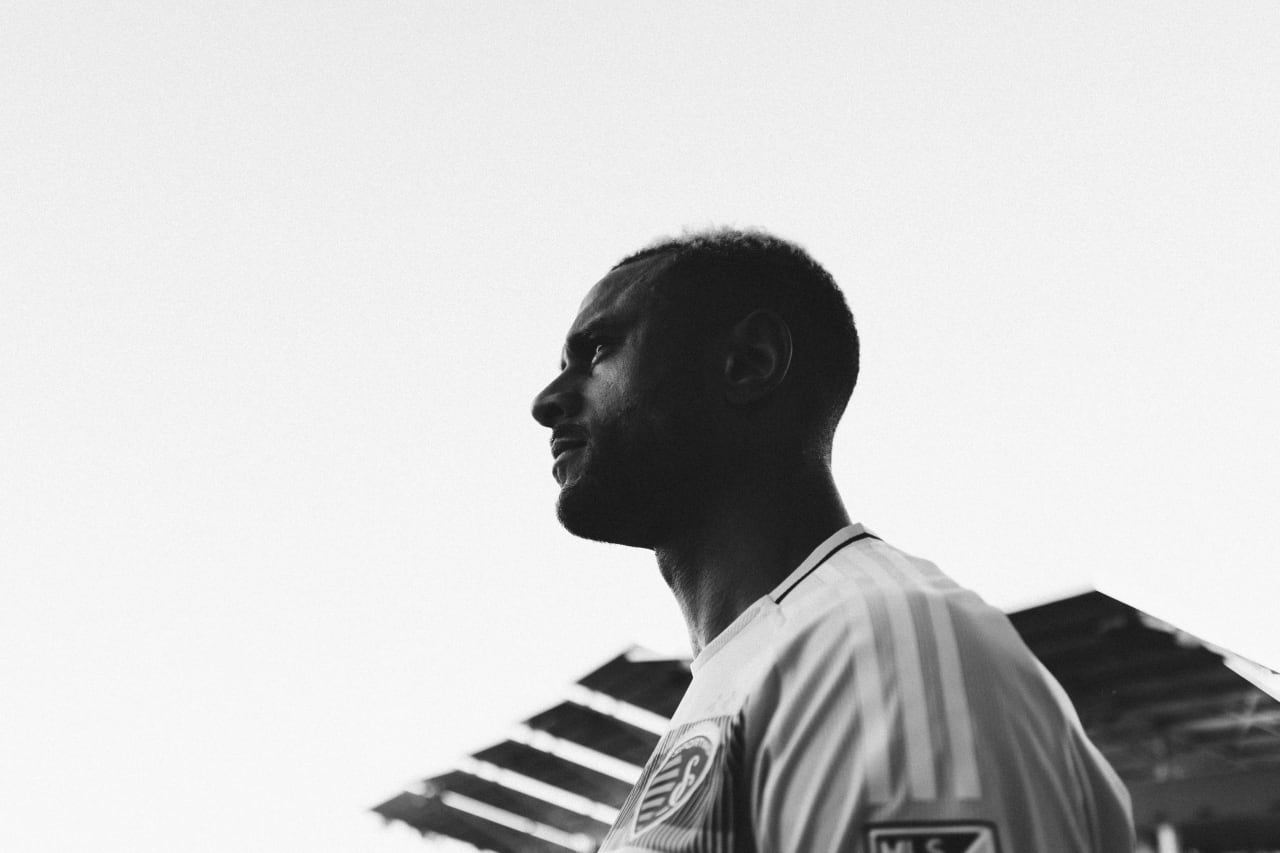 Sporting KC defender Khiry Shelton ready to walk out before the game vs the Rapids on the 4th