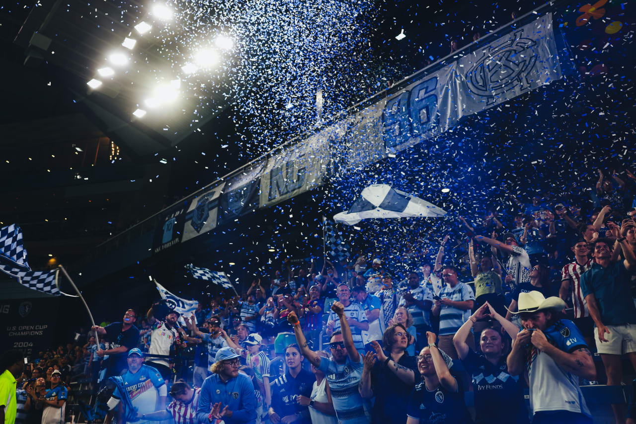 Confetti flies as Sporting KC gets the win over Charlotte FC.