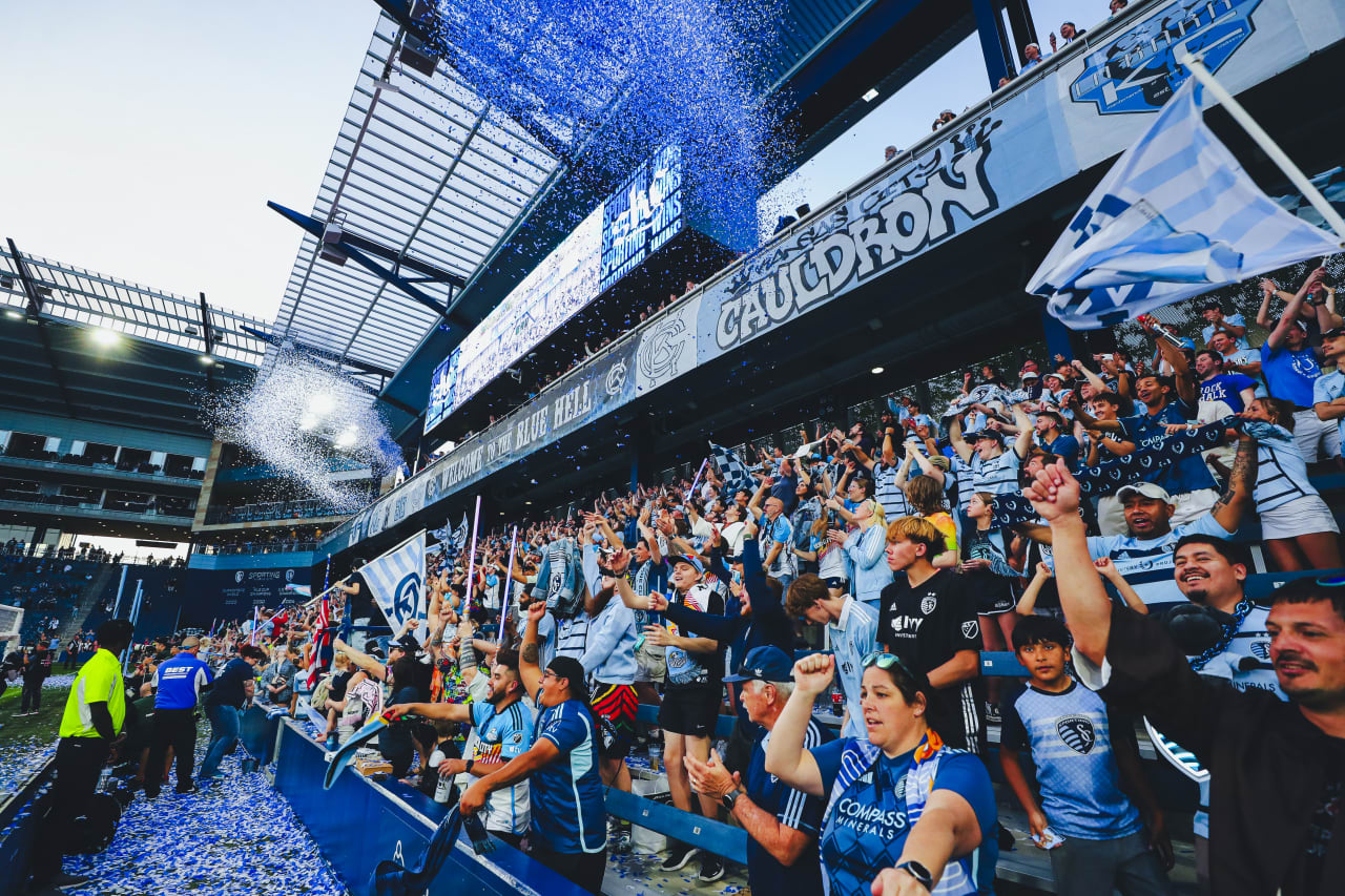 Sporting KC fans cheer after the win vs LA