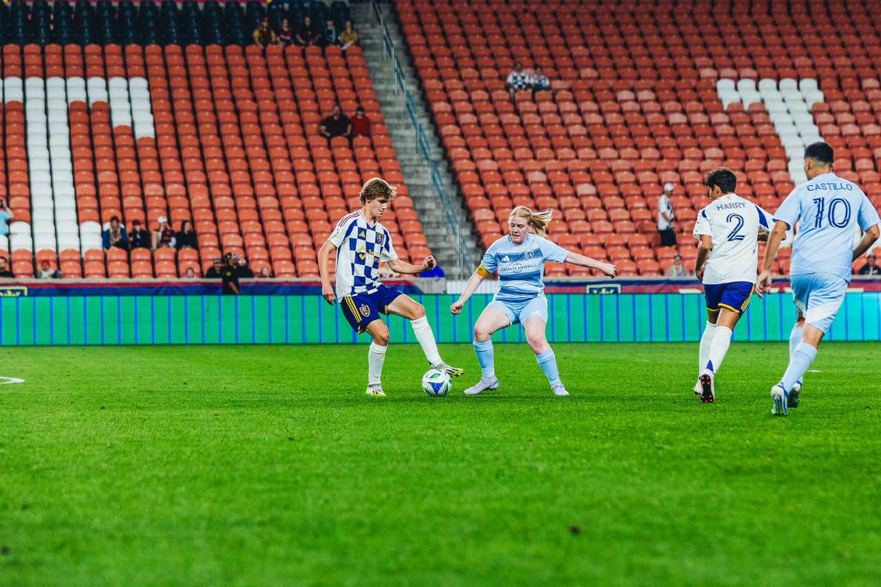 Valerie Fry defends during the unified game in Salt Lake. Photo by RSL